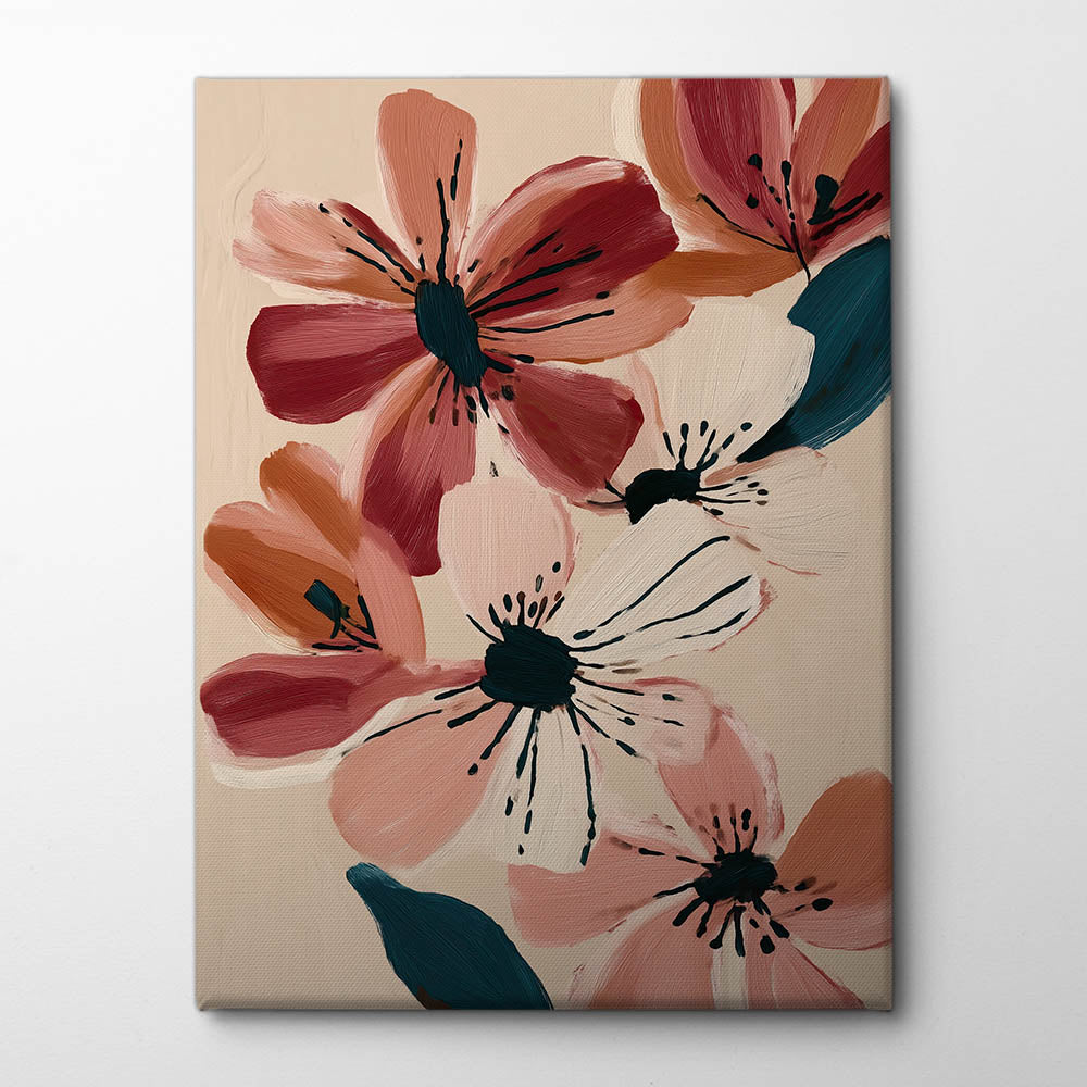 Blush and Wine Blossoms II Canvas Print