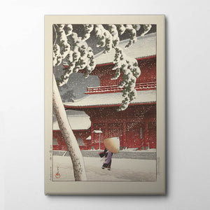 Het Zojo Heiligdom In Shiba (1925) By Kawase Hasui and Watanabe Shōzaburō Canvas Print