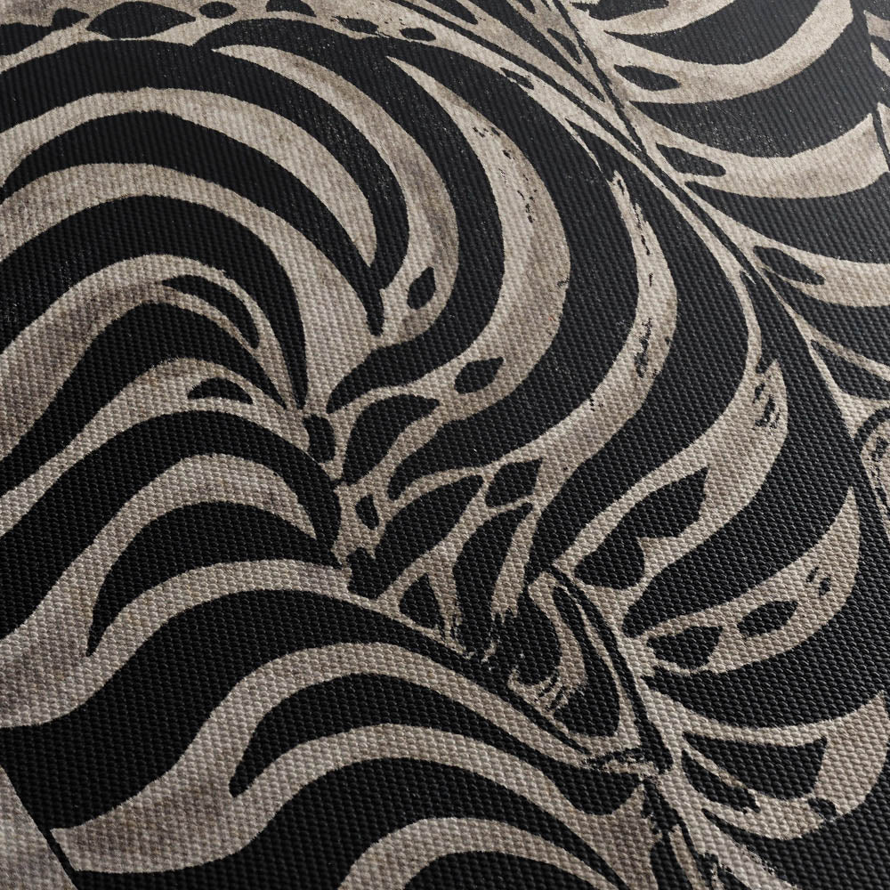 Talismanic Tiger (20th Century) Vintage Japanese Painting With Boarder Canvas Print Close Up