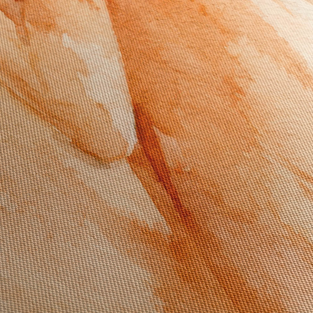 Mother with newborn baby in terracotta colors Canvas Print Close Up