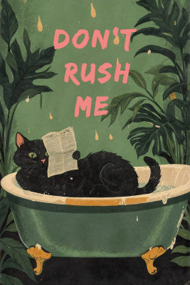 Cat Lounging In A Vintage Bathtub | Artbanx UK