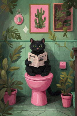 Toilet Time Cat | Artbanx UK