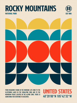 Rocky Mountains National Park Travel Poster | Artbanx UK