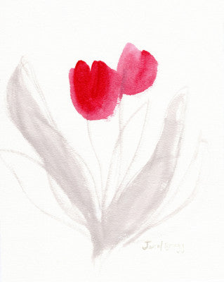 Tulips With Sumi Ink and Red Petals | Artbanx UK