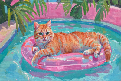 Cat In The Pool | Artbanx UK